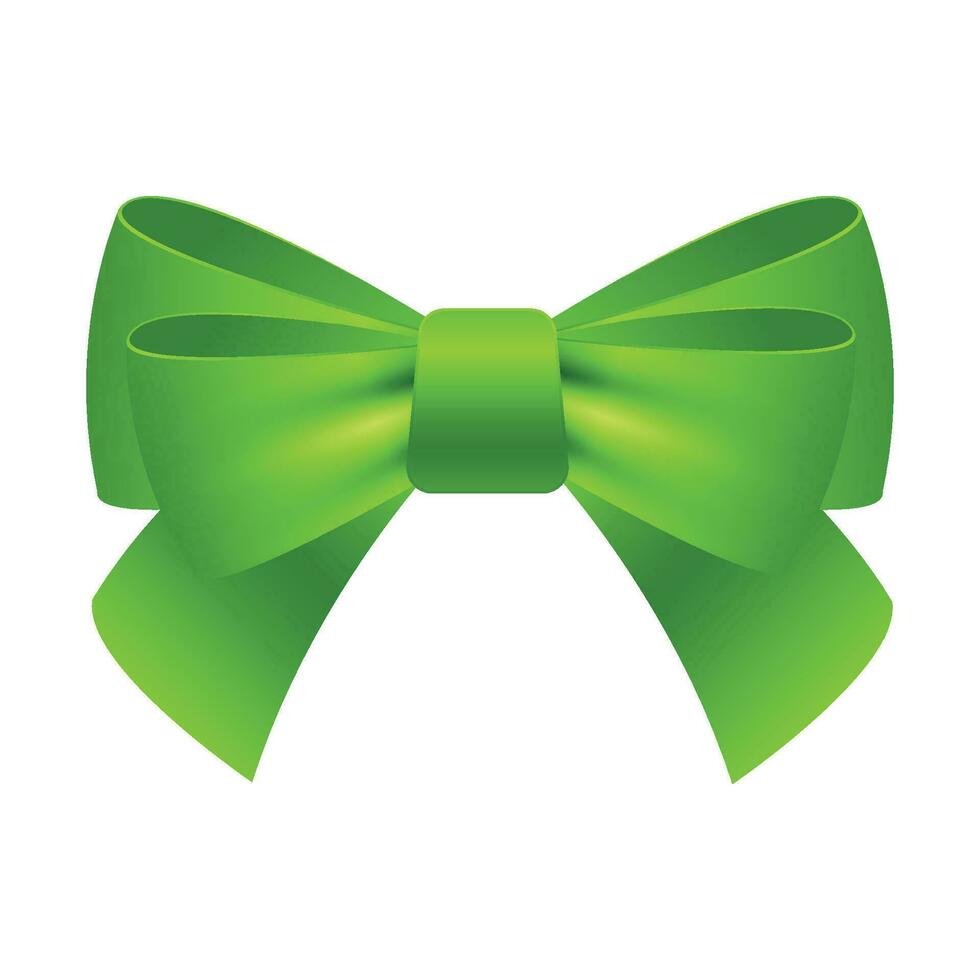 Vector decorative green bow on white background