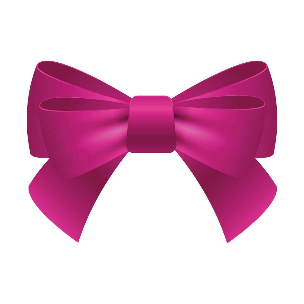 Vector decorative pink bow on white background