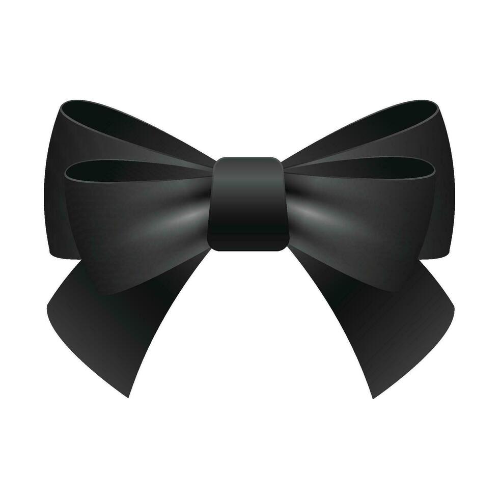 Vector decorative black bow on white background