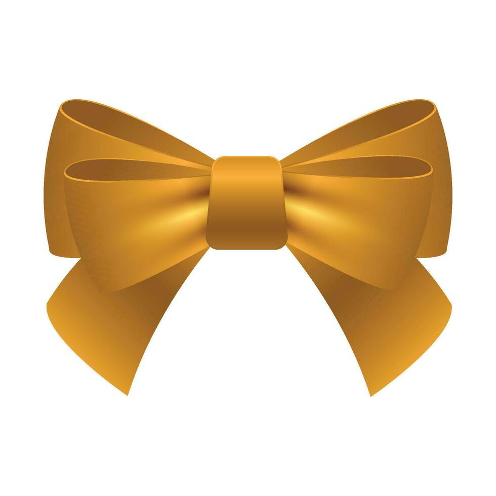 Vector decorative gold bow on white background