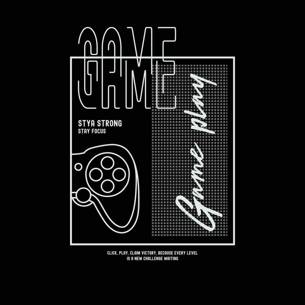 Vector illustration on the theme of Game. t-shirt graphics, poster, banner, flyer, print and postcard