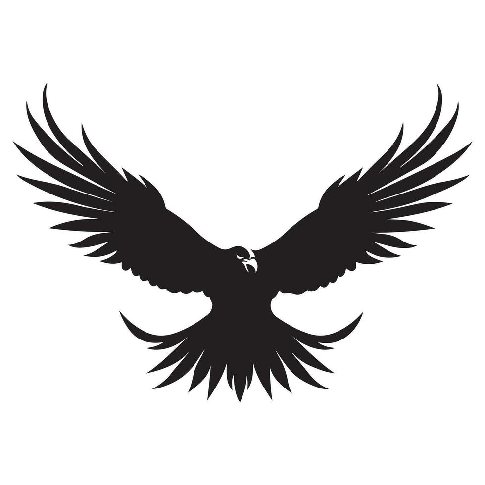 A black Silhouette eagle animal vector