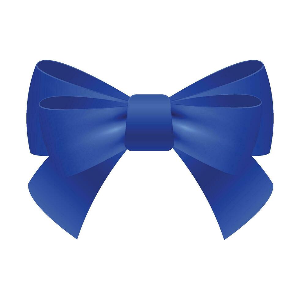 Vector decorative blue bow on white background