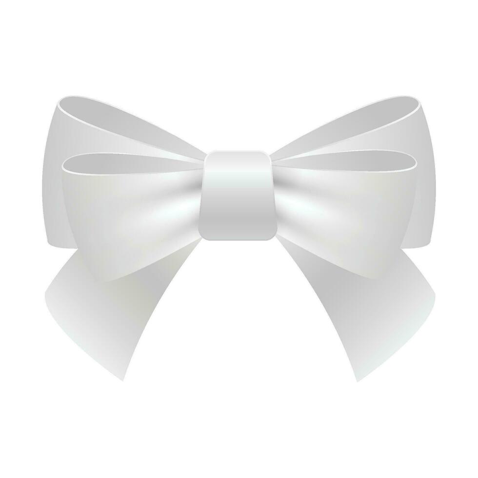 Vector decorative sliver bow on white background