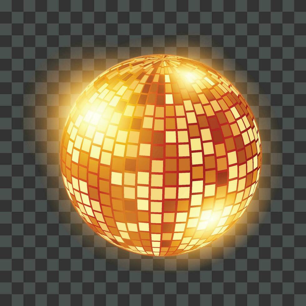 vector disco pelota. club esfera, reflexión brillante, danza entretenimiento