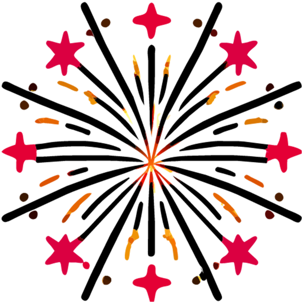 AI generated Firework icons isolated on transparent background design for celebration png