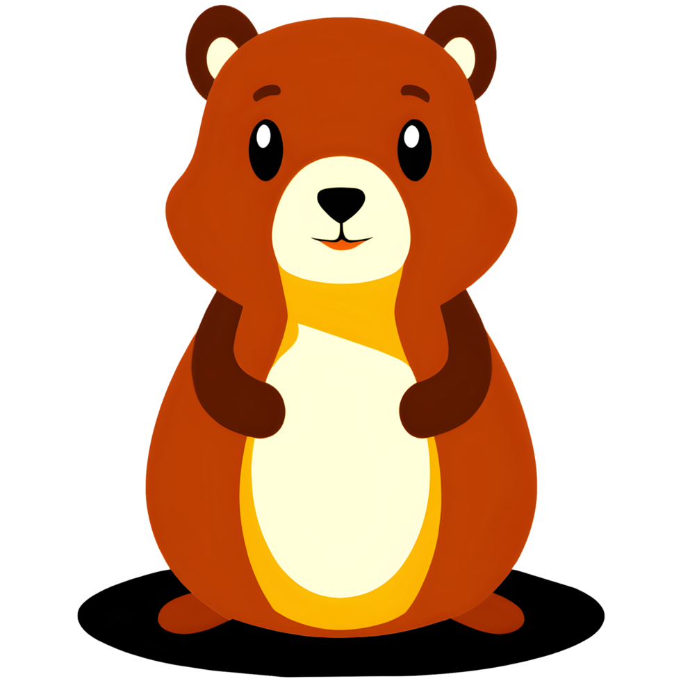 AI generated Marmot Cartoon For Groundhog day. Beavers isolated. png