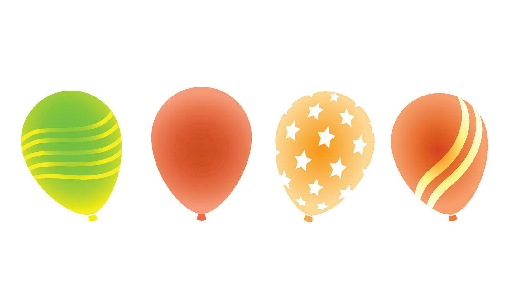 Vector different colorful realistic balloons on white