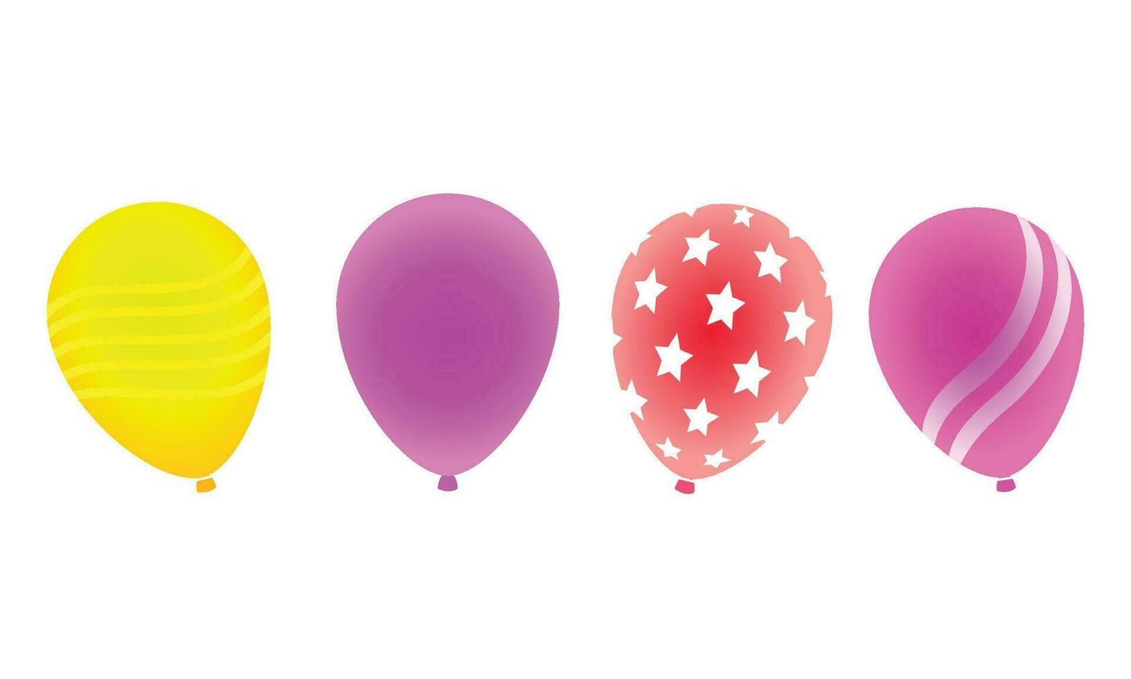 Vector different colorful realistic balloons on white