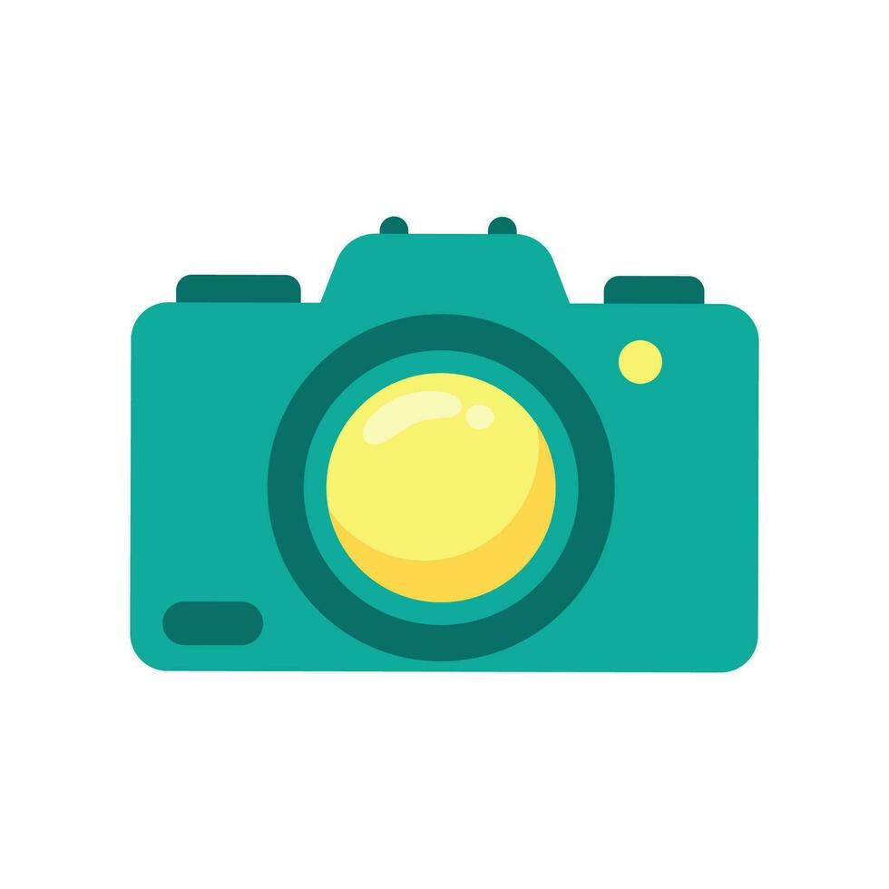 Vector illustration of camera icon on white