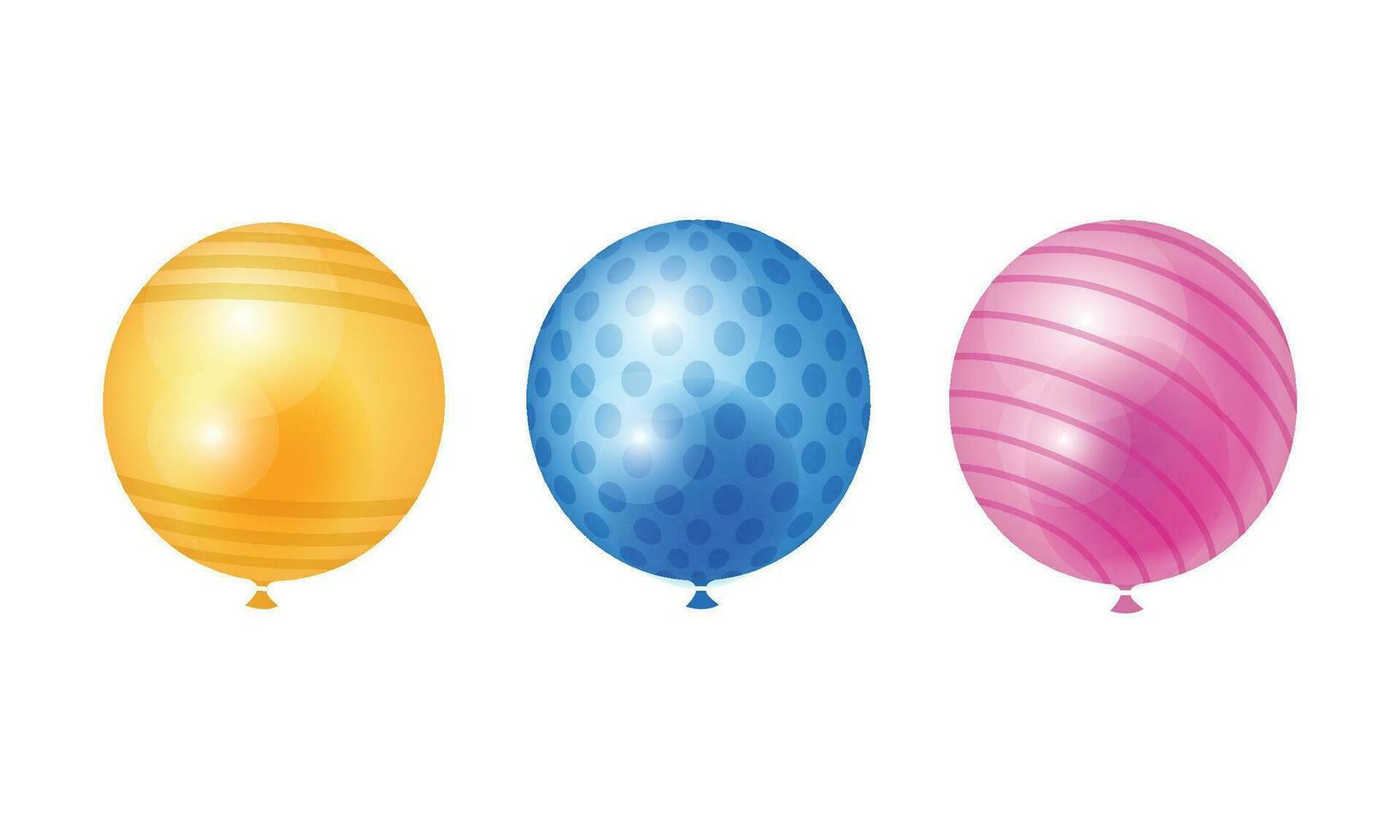 Vector different colorful realistic balloons on white