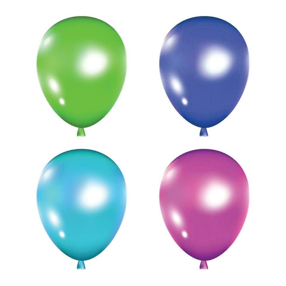 Vector corlorful realistic balloon on white vector illustration