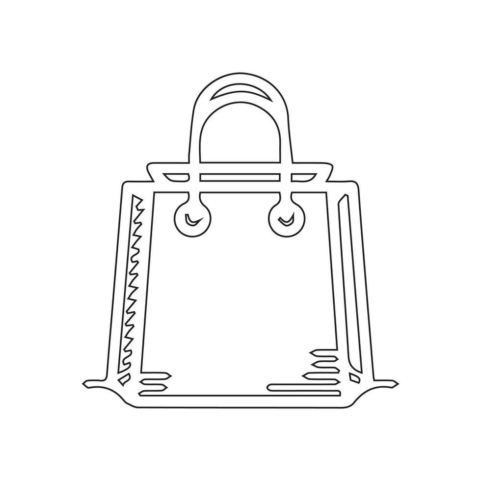 Shopping bag outline icon. Paper bag simple line vector icon. Symbol, logo illustration. Pixel perfect vector graphics