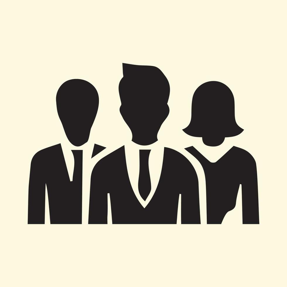 team, solid image, vector icon, people, and isolated pictogram on a white background