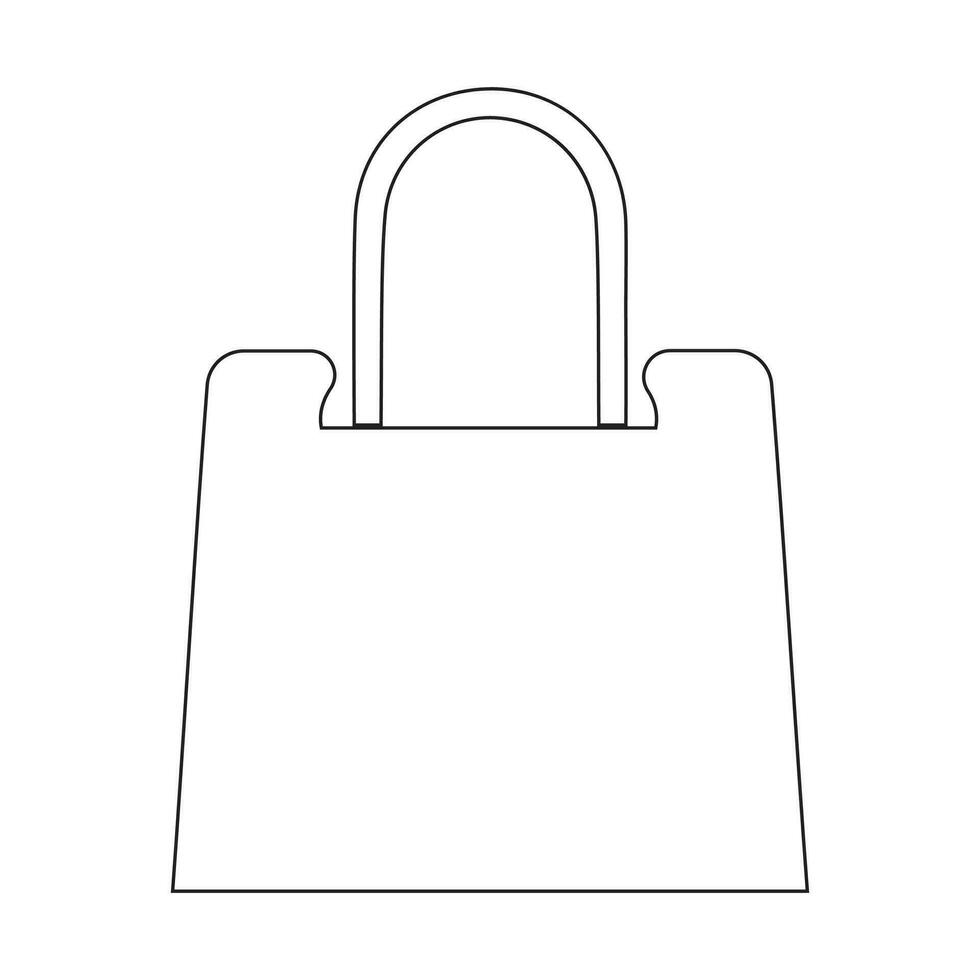 Shopping bag outline icon. Paper bag simple line vector icon. Symbol, logo illustration. Pixel perfect vector graphics