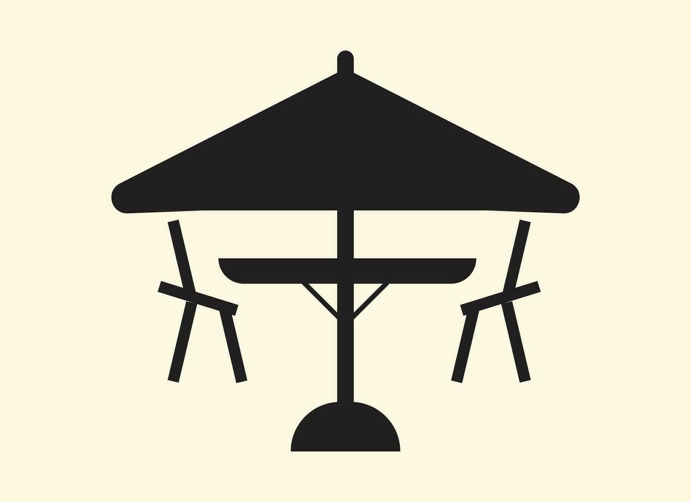 Cafe chair and table icon black glyph icon vector template