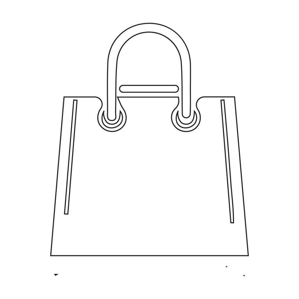 Shopping bag outline icon. Paper bag simple line vector icon. Symbol, logo illustration. Pixel perfect vector graphics