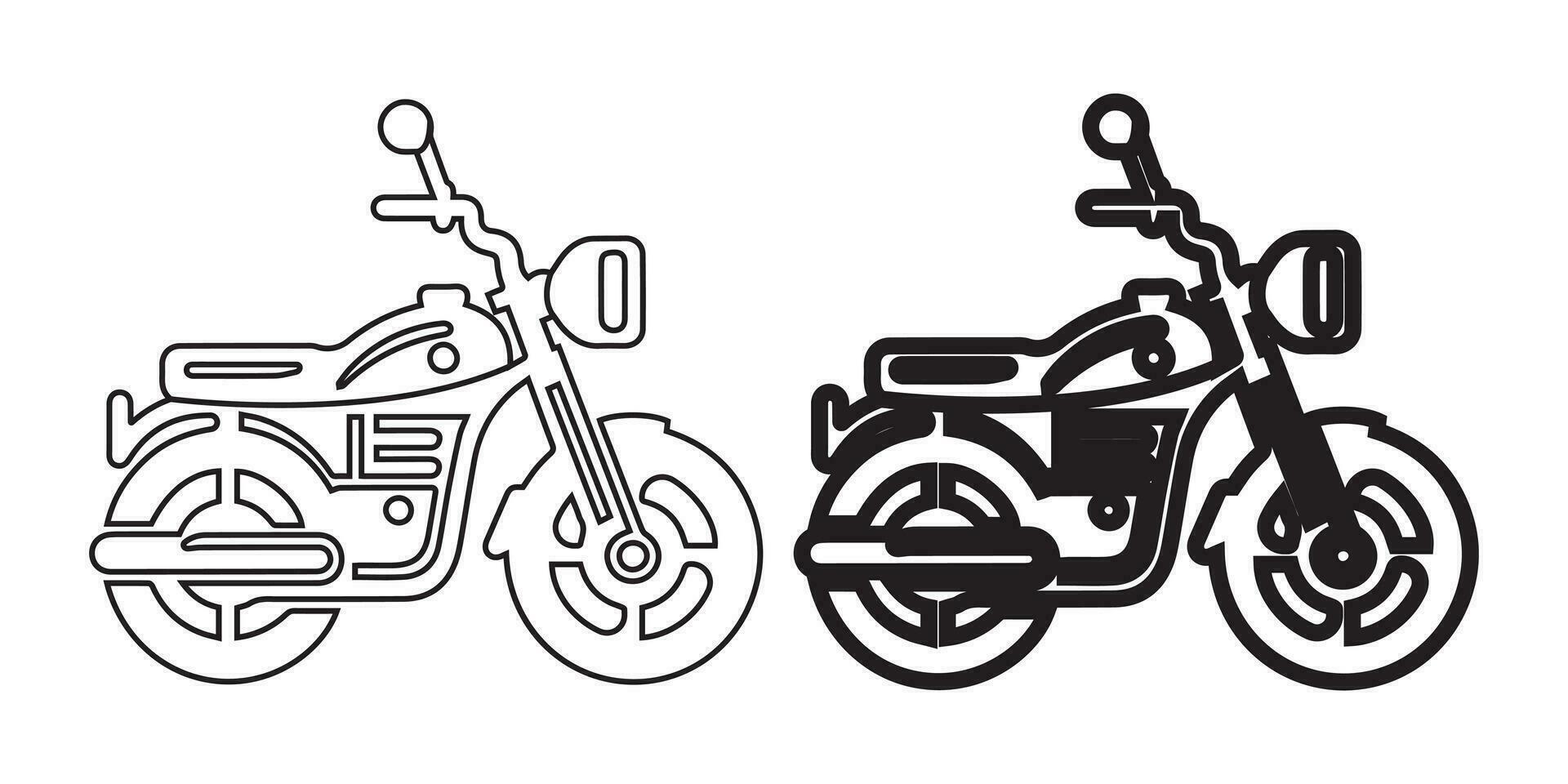motorcycle icon vector illustration set