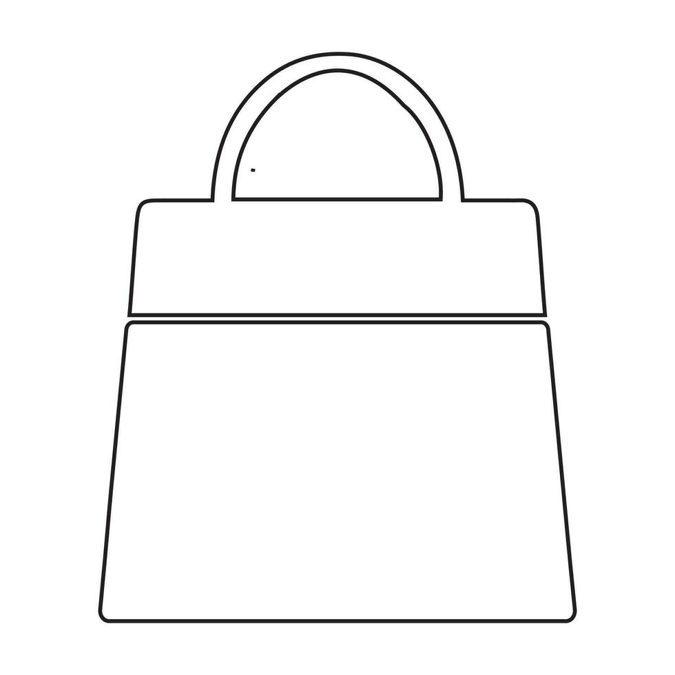 Shopping bag outline icon. Paper bag simple line vector icon. Symbol, logo illustration. Pixel perfect vector graphics