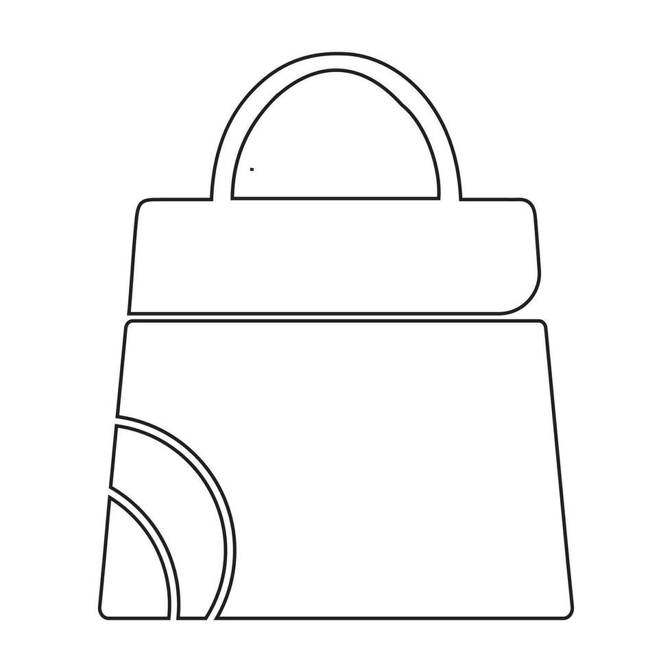 Shopping bag outline icon. Paper bag simple line vector icon. Symbol, logo illustration. Pixel perfect vector graphics