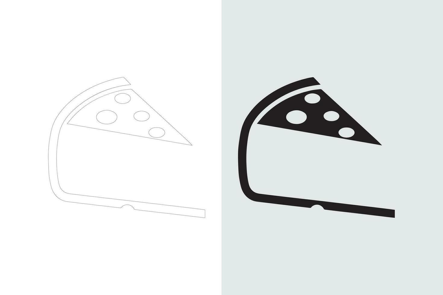 Cheese icon vector and out line set
