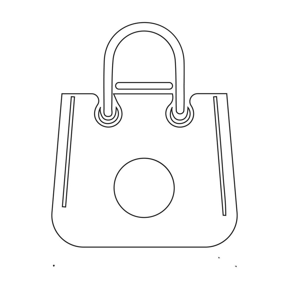 Shopping bag outline icon. Paper bag simple line vector icon. Symbol, logo illustration. Pixel perfect vector graphics
