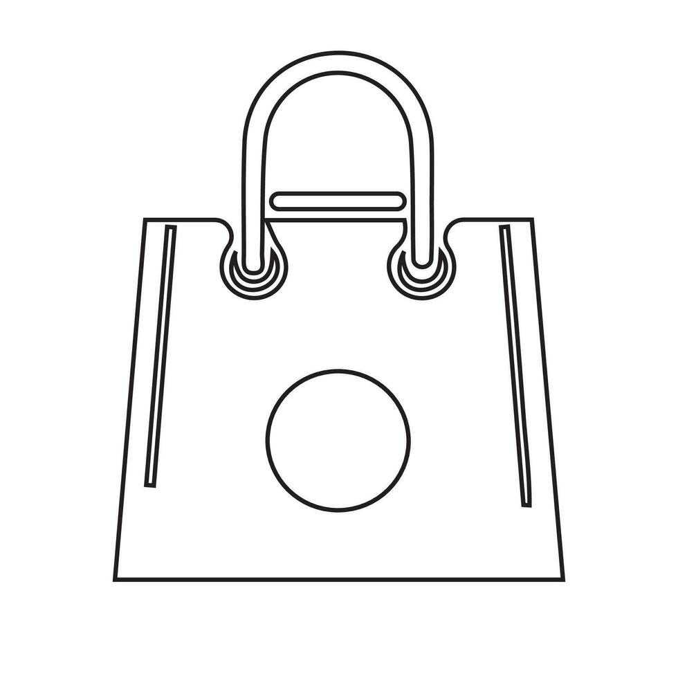 Shopping bag outline icon. Paper bag simple line vector icon. Symbol, logo illustration. Pixel perfect vector graphics