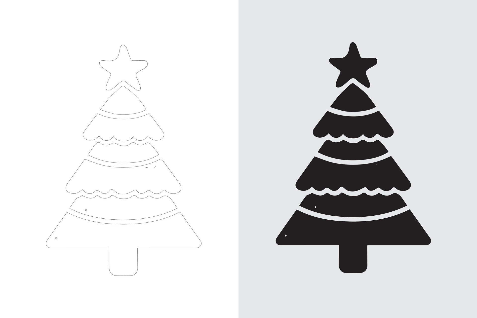 Christmas tree line art set in vector style 35283348 Vector Art at Vecteezy