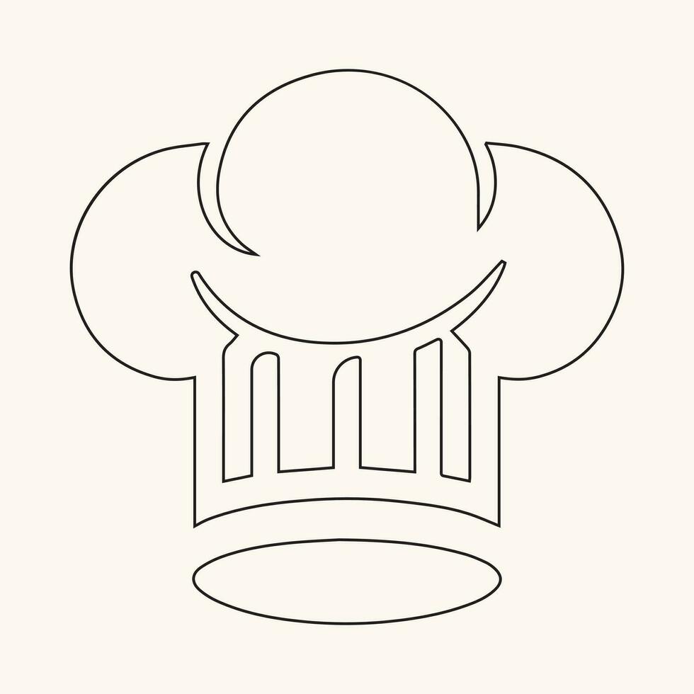 Chef's Hat vector line art set