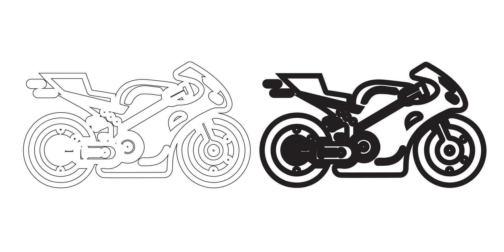 motorcycle icon vector illustration set
