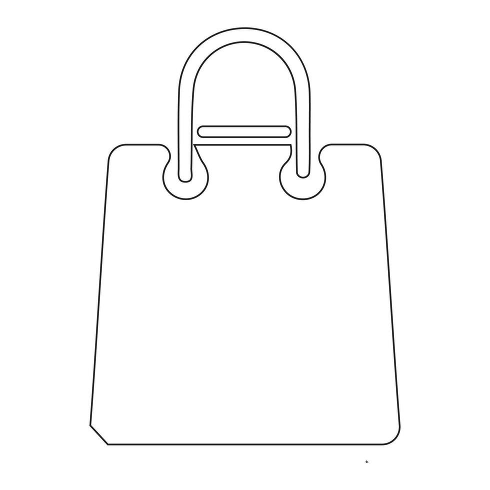 Shopping bag outline icon. Paper bag simple line vector icon. Symbol, logo illustration. Pixel perfect vector graphics