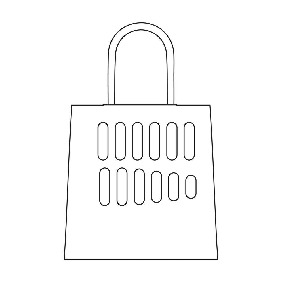 Shopping bag outline icon. Paper bag simple line vector icon. Symbol, logo illustration. Pixel perfect vector graphics