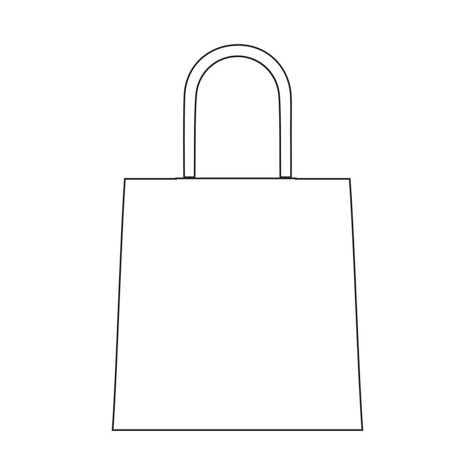 Shopping bag outline icon. Paper bag simple line vector icon. Symbol, logo illustration. Pixel perfect vector graphics