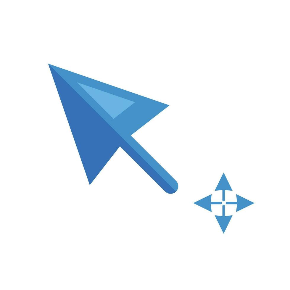 Vector computer mouse click cursor blue arrow icon