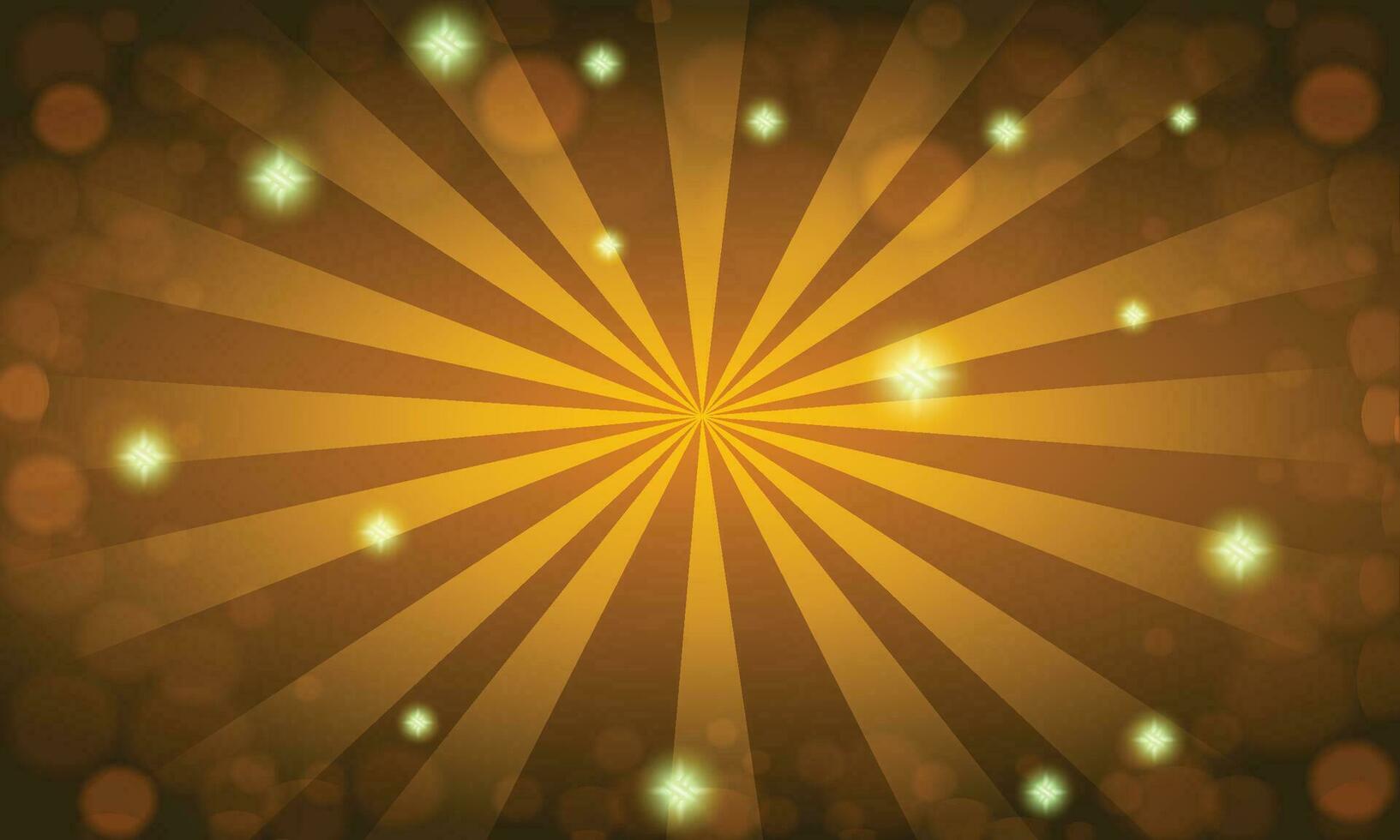 Vector yellow sunburst with stars background design