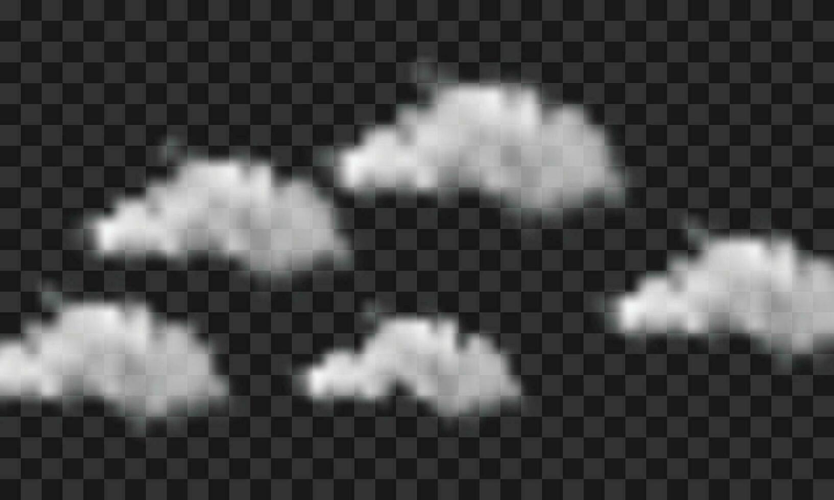 vector colección de realista diferente nubes