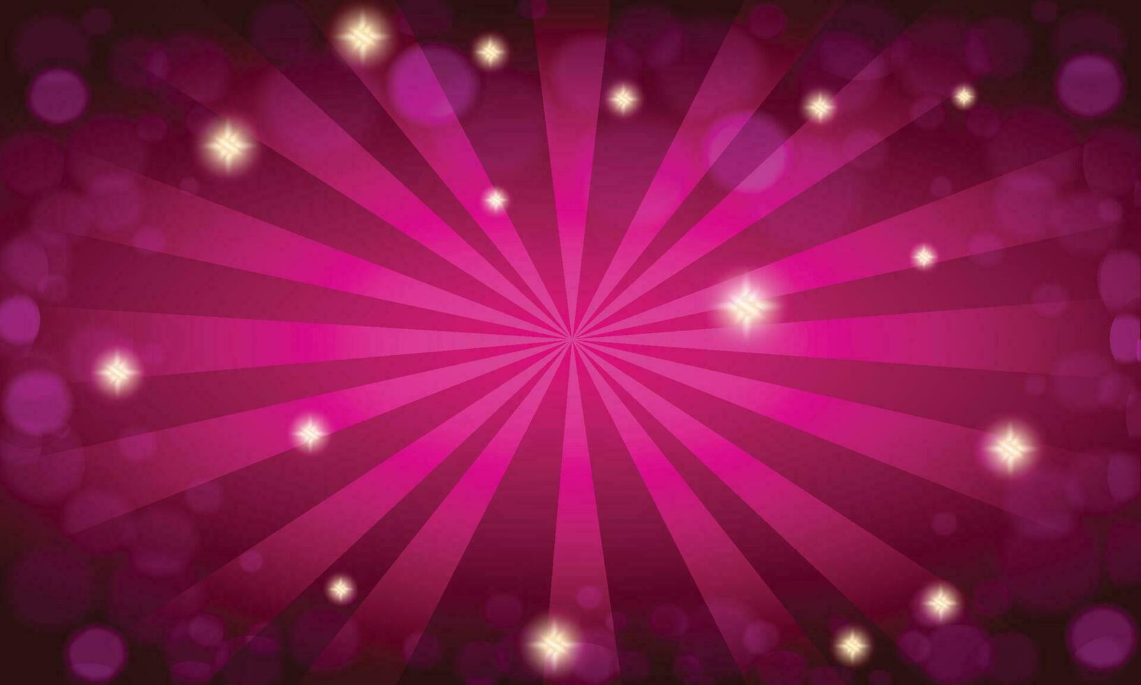 Vector pink sunburst with stars background design