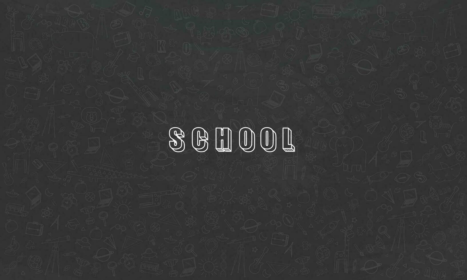 Concept of Education Home School background chalkboard with different stuff. Welcome back to school design vector. vector