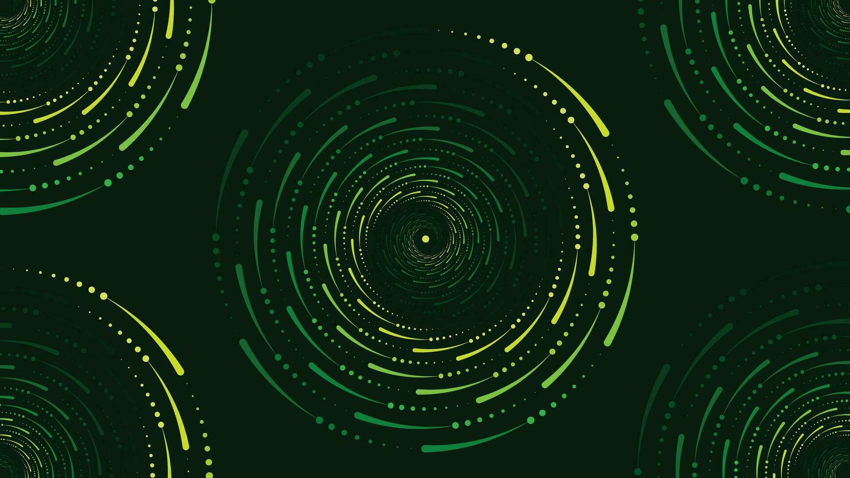 Abstarct spiral vortex style spinning background in dark green color. vector