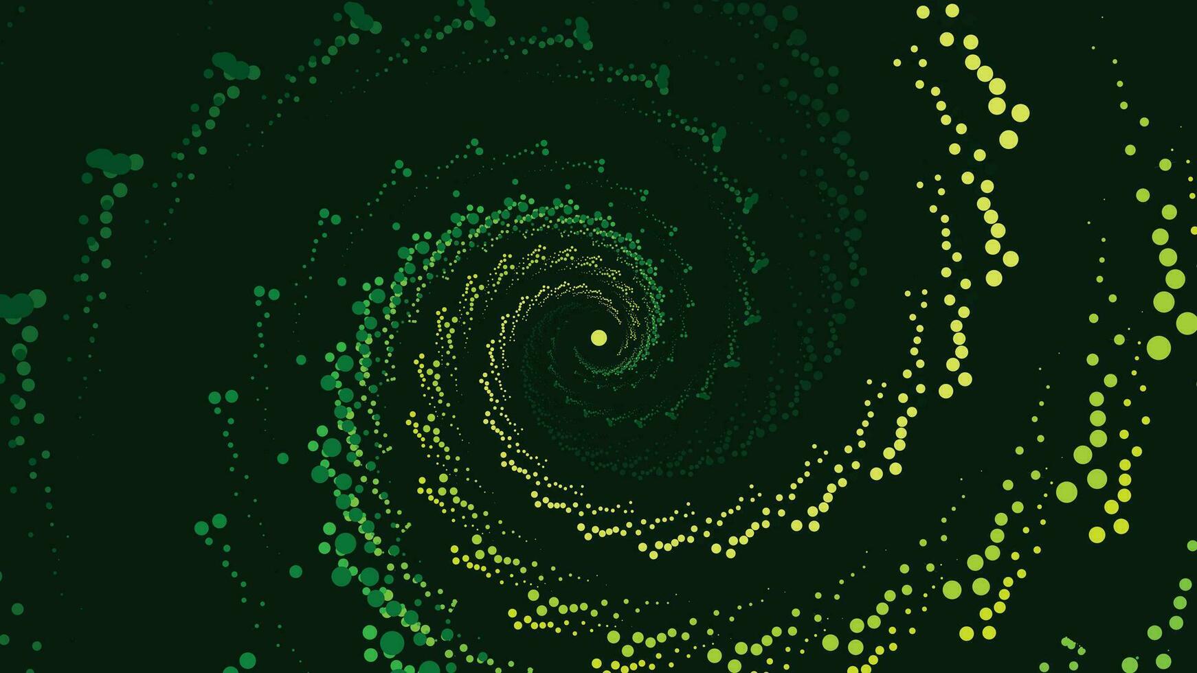Abstarct spiral dotted vortex style background in dark green color. This simple background can be used as banner. vector