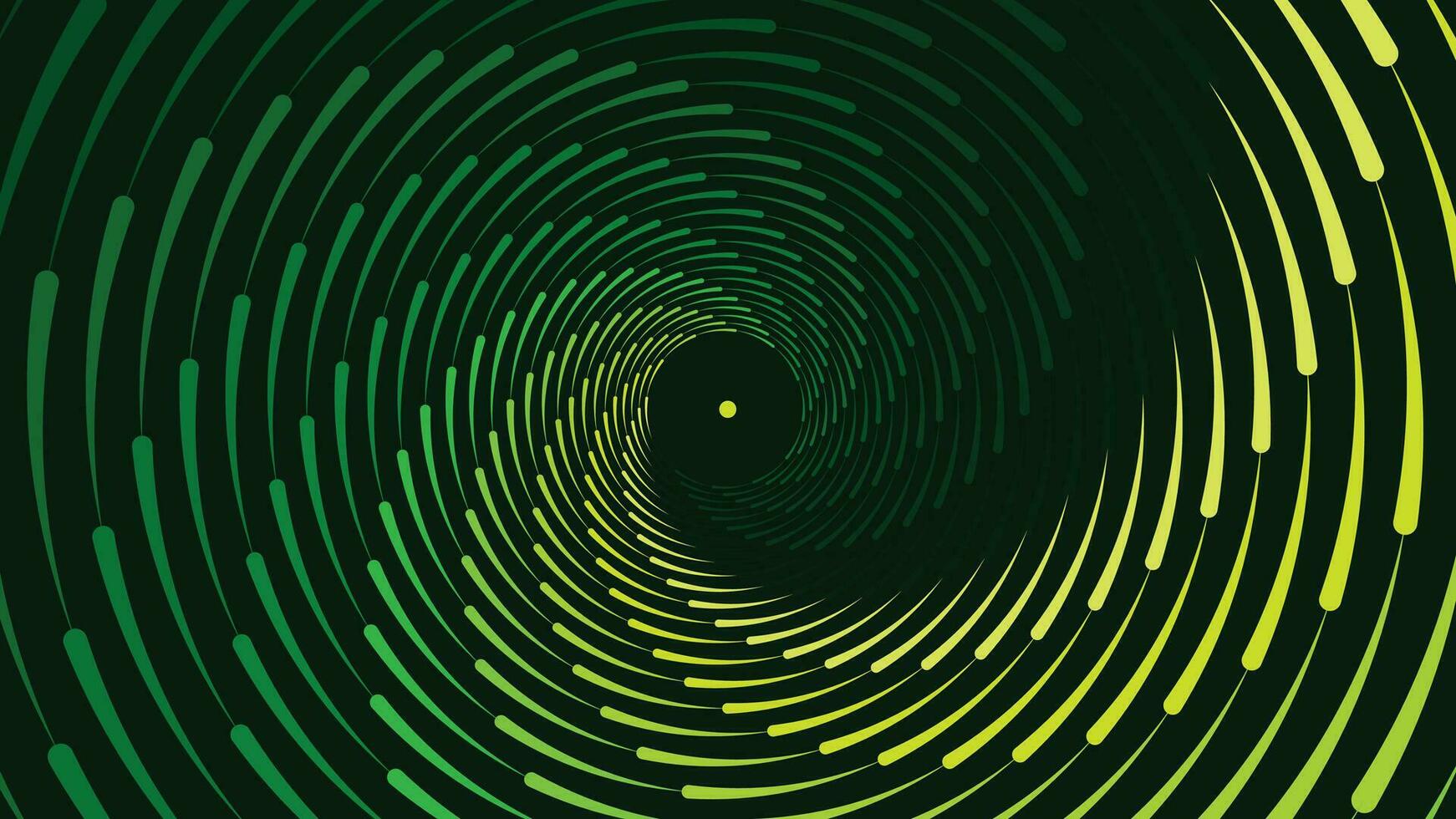 Abstarct spiral vortex style spinning background in dark green color. vector