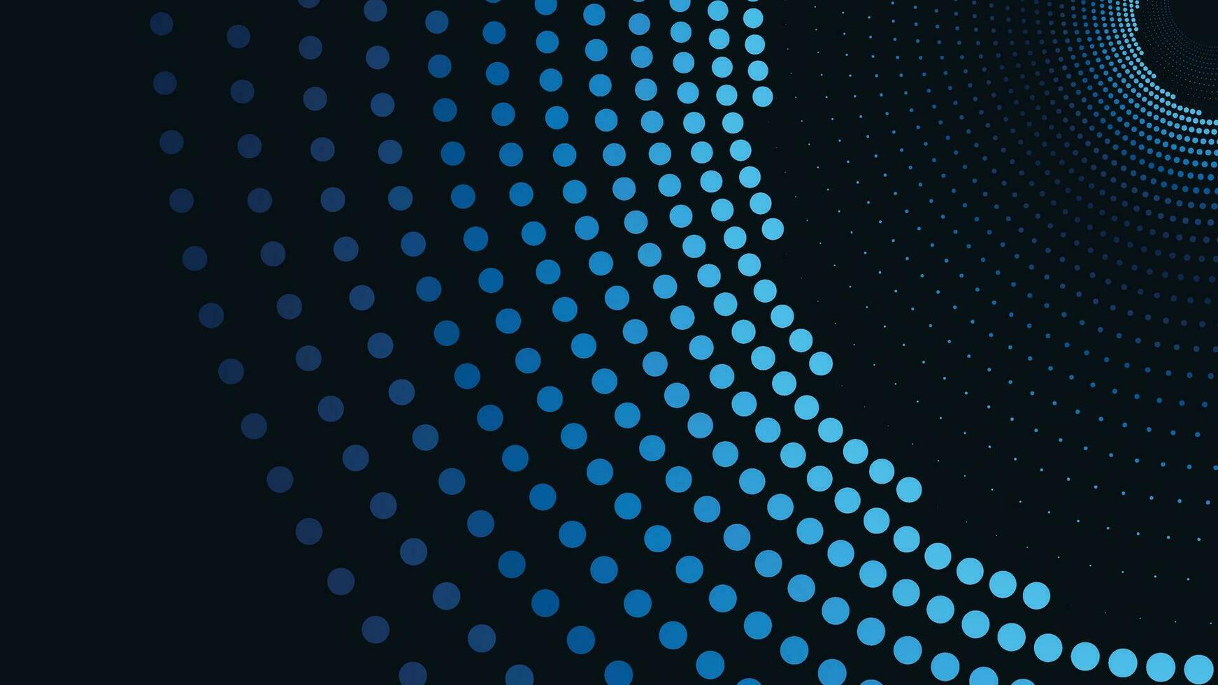 Abstarct spiral dotted spinning vortex background in dark blue. vector