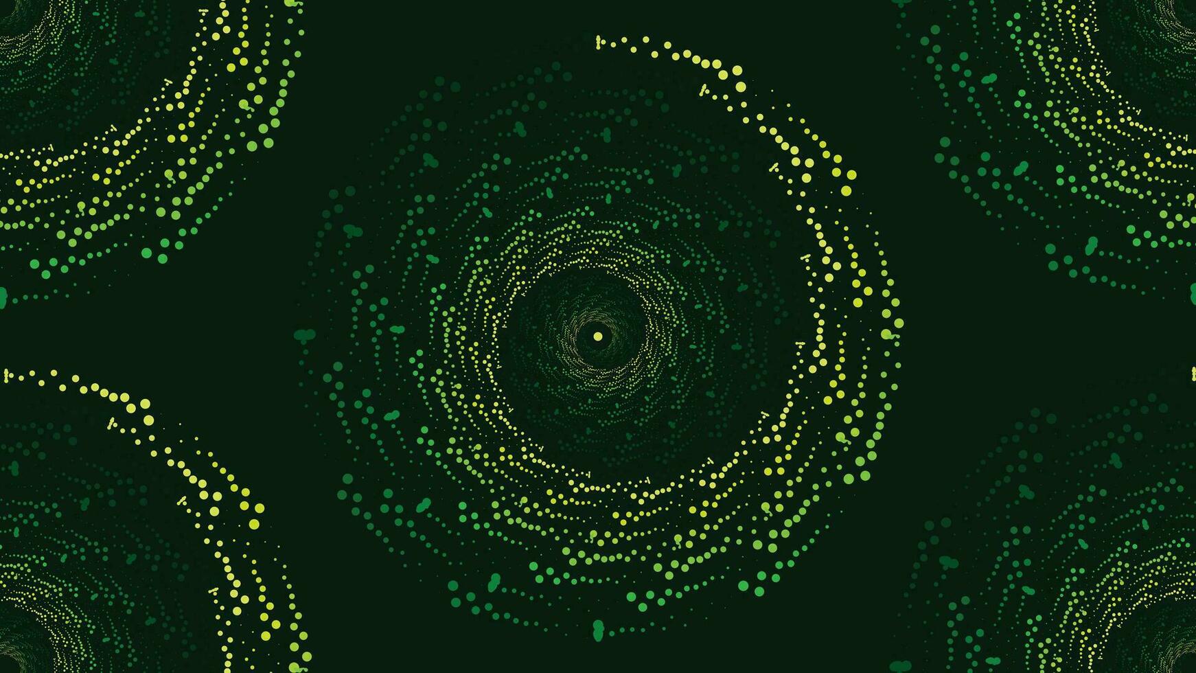 Abstarct spiral vortex style spinning background in dark green color. vector