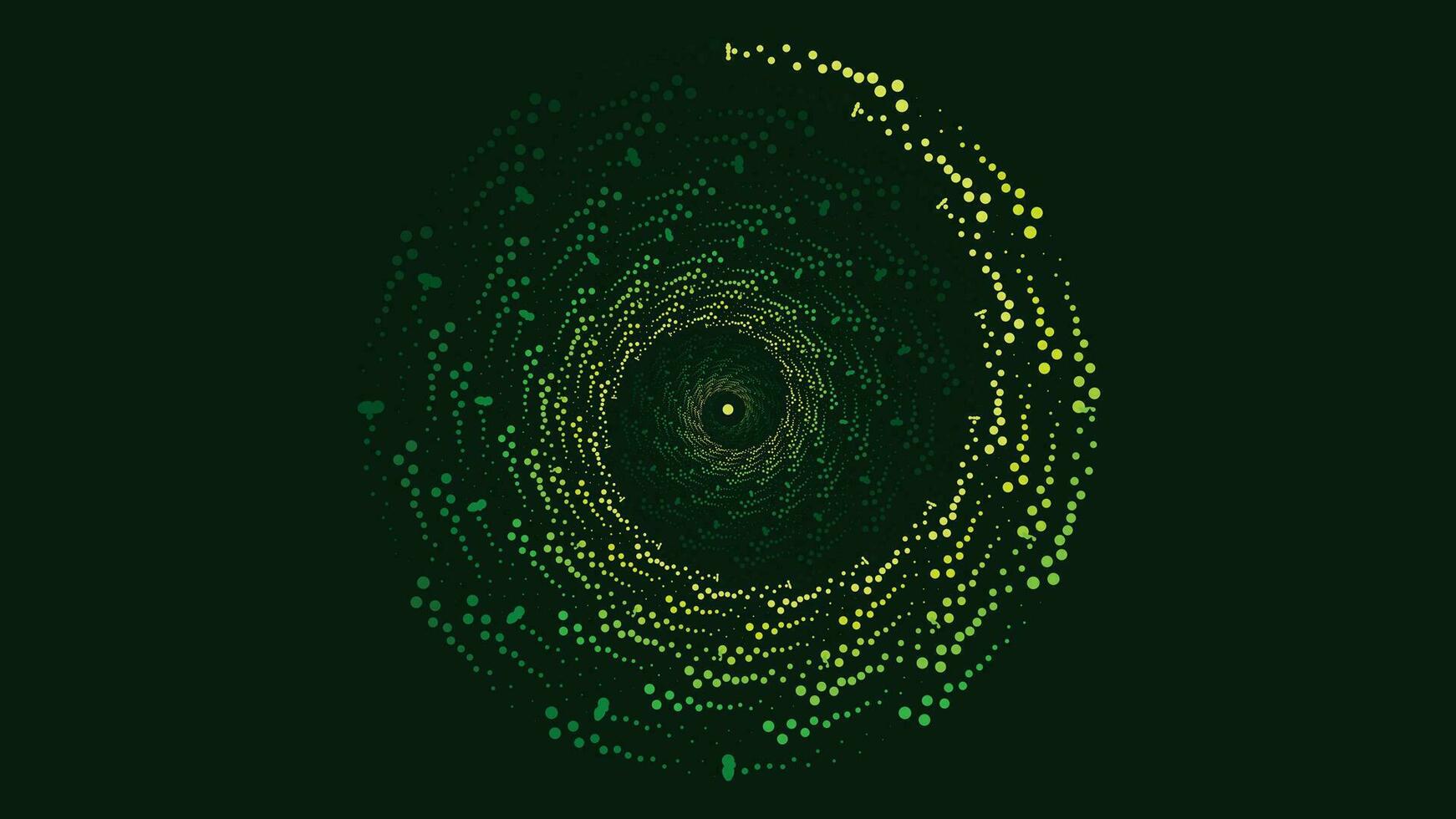 Abstarct spiral vortex style spinning background in dark green color. vector