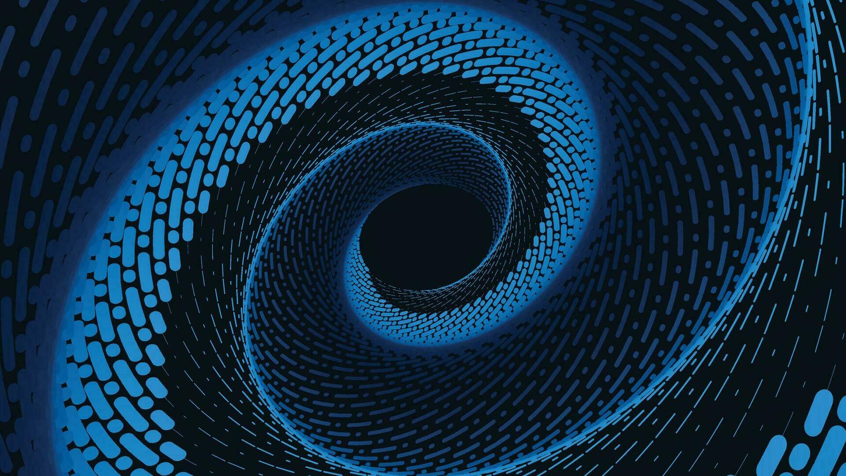 abstarct espiral punteado hilado vórtice antecedentes en oscuro azul. vector