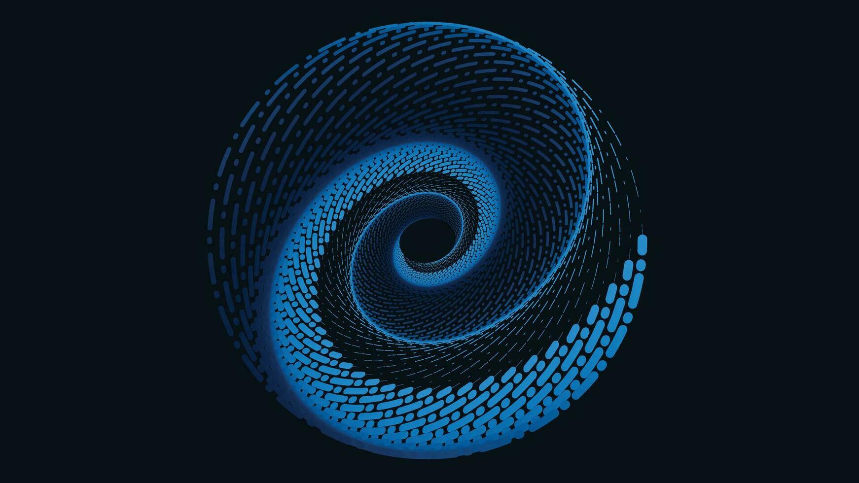 abstarct espiral punteado hilado vórtice antecedentes en oscuro azul. vector