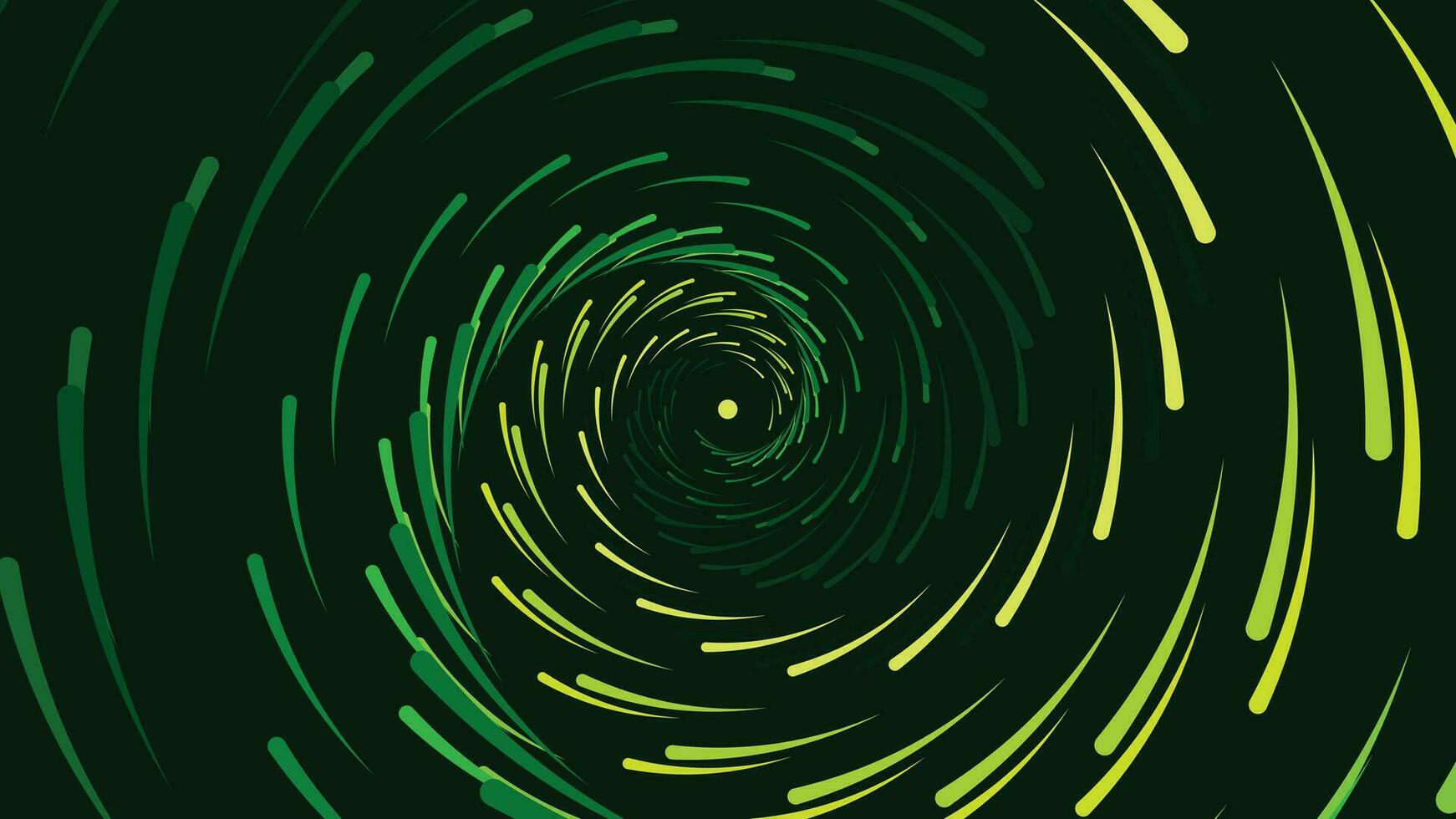 Abstarct spiral dotted vortex style background in dark green color. This simple background can be used as banner. vector