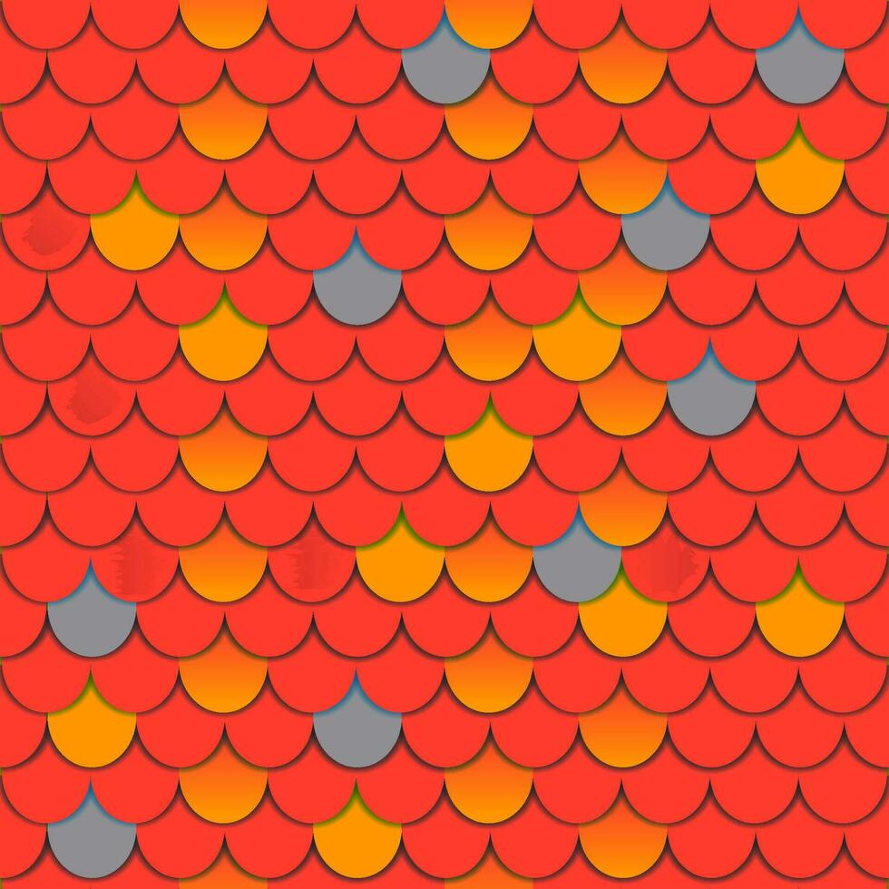 Red Orange Fish Scale Pattern vector