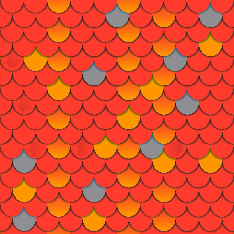 Red Orange Fish Scale Pattern vector