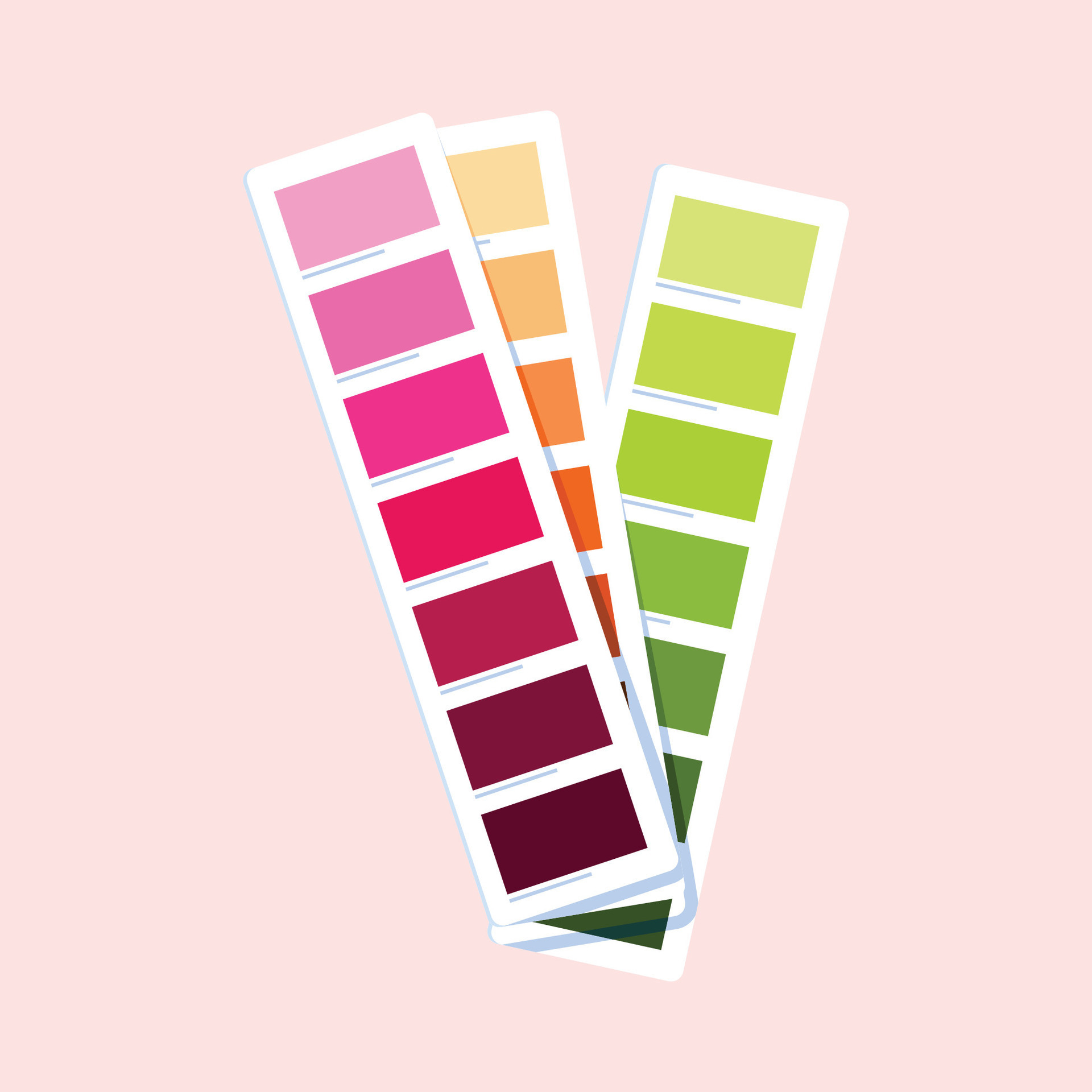 Vector color palette guide of paint sample, paint selection catalog